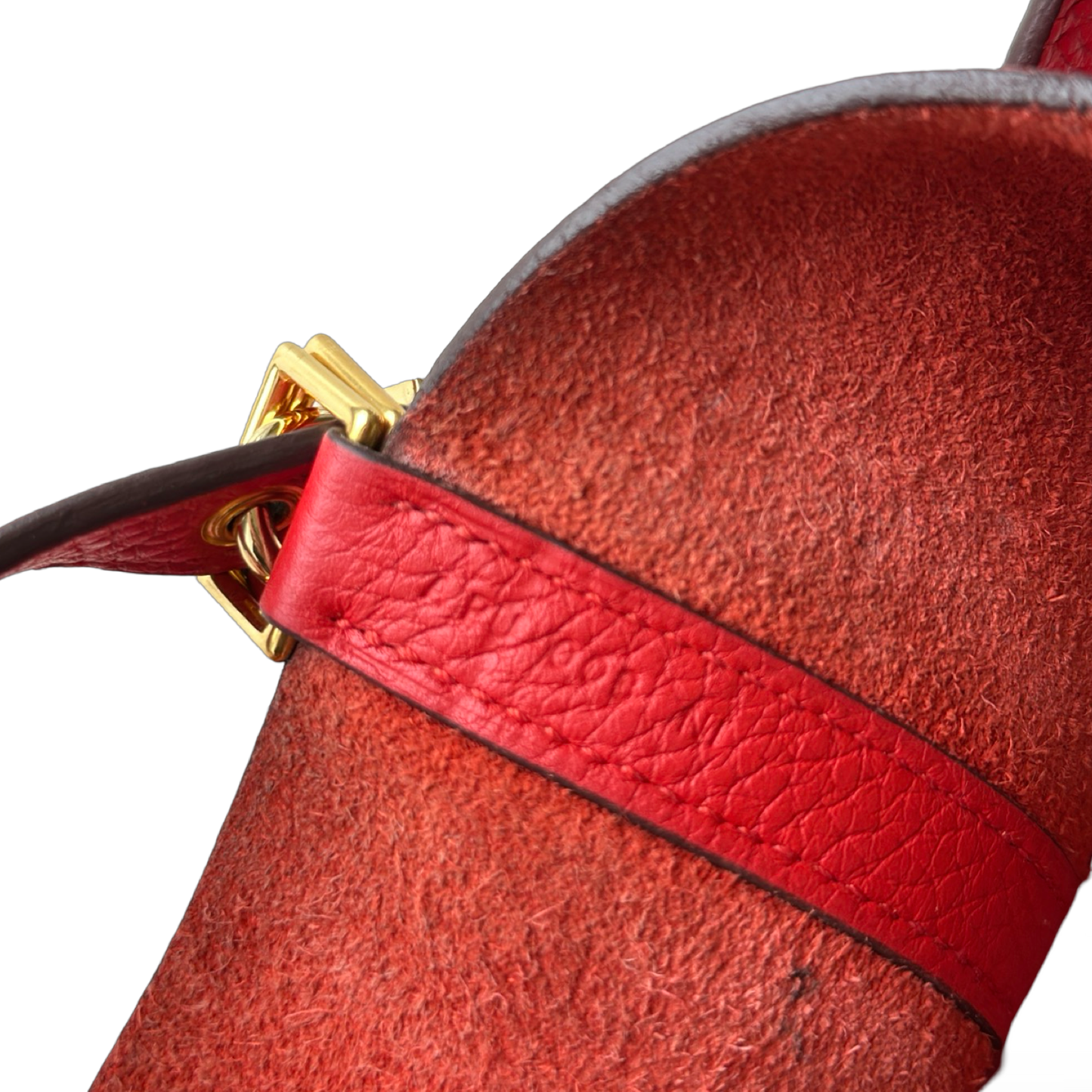 Hermes Togo Picotin 22 - Gold / Red