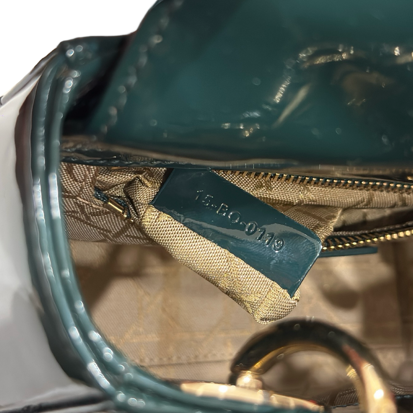 Dior Classic Patent Mini Lady Bag - GHW / Green