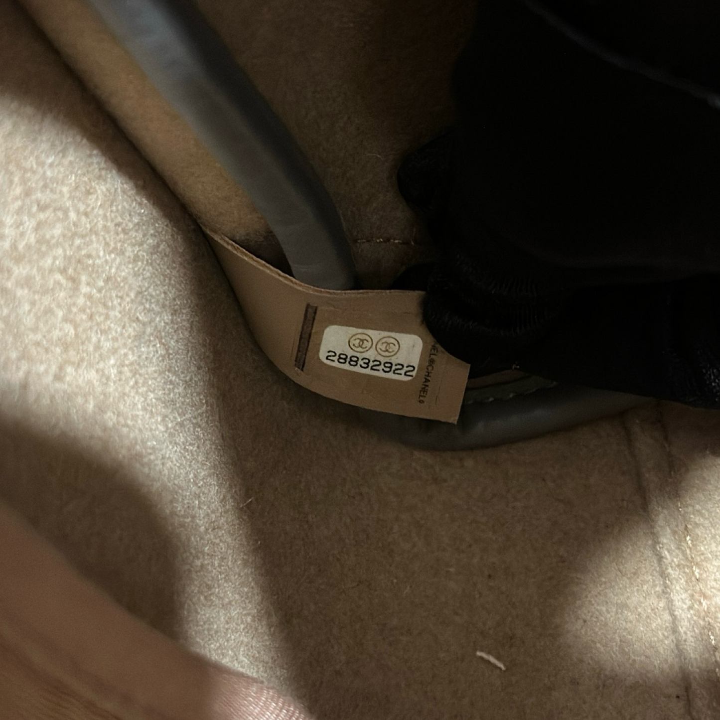 Chanel Wool Felt Large Deauville Tote - GHW / Grey and Beige