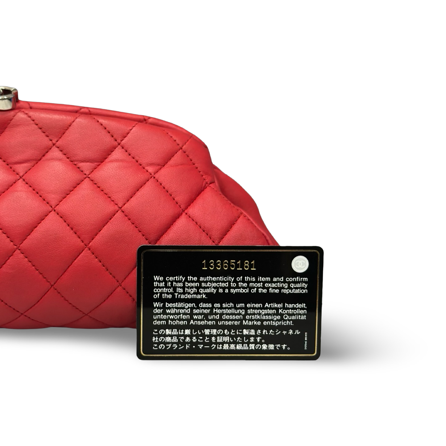 Chanel Quilted Lambskin Timeless Clutch - SHW / Red