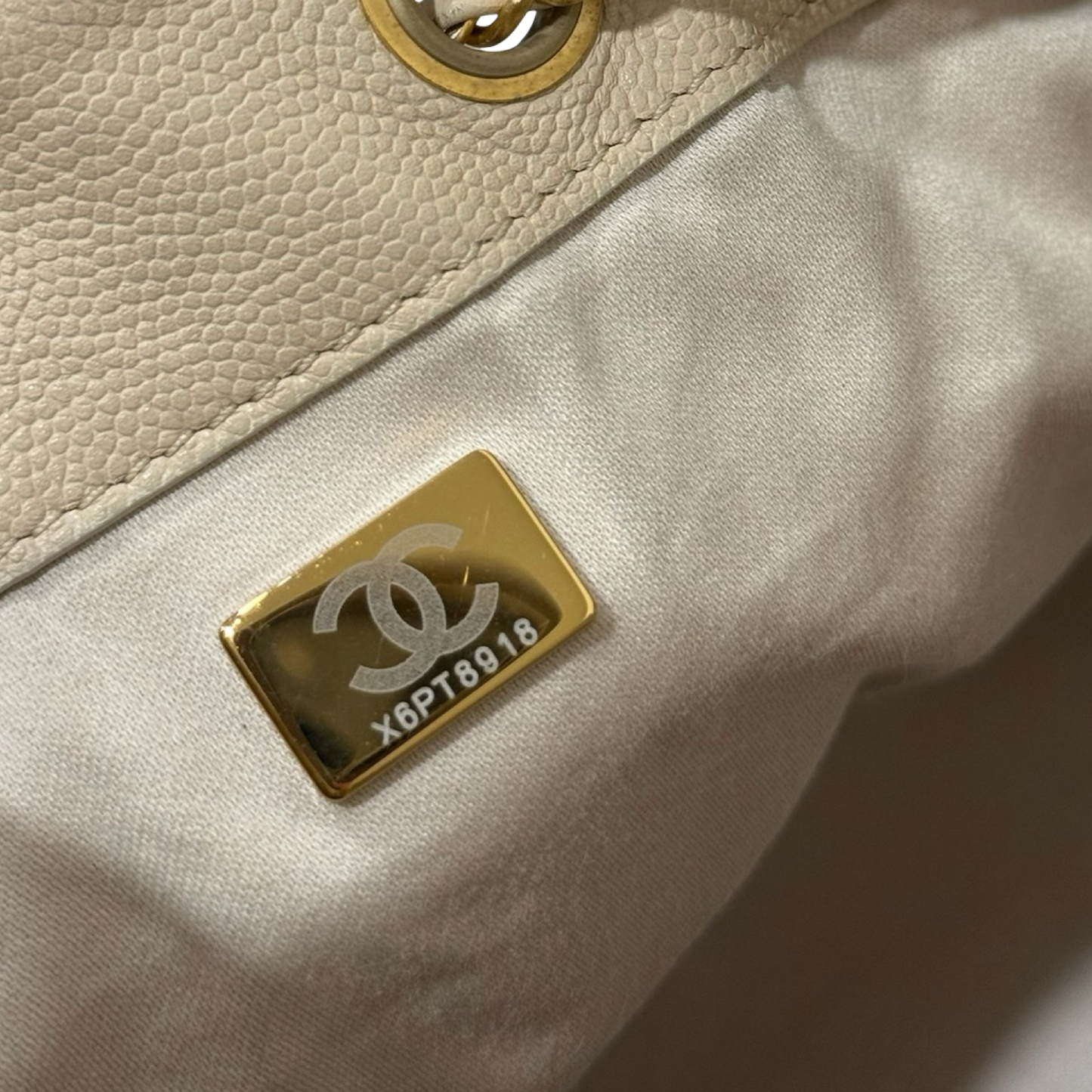 Chanel Quilted Caviar Small Chanel 25 Bag - GHW / Beige