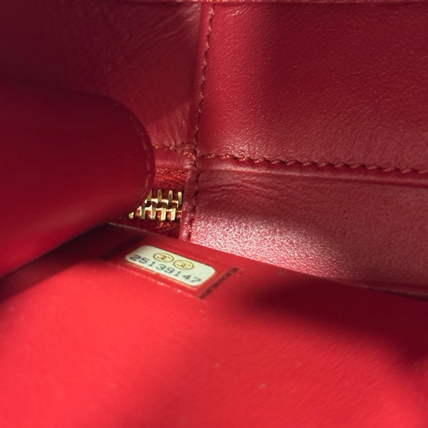 Chanel Quilted Caviar Small CC Filigree Vanity Case - GHW / Red