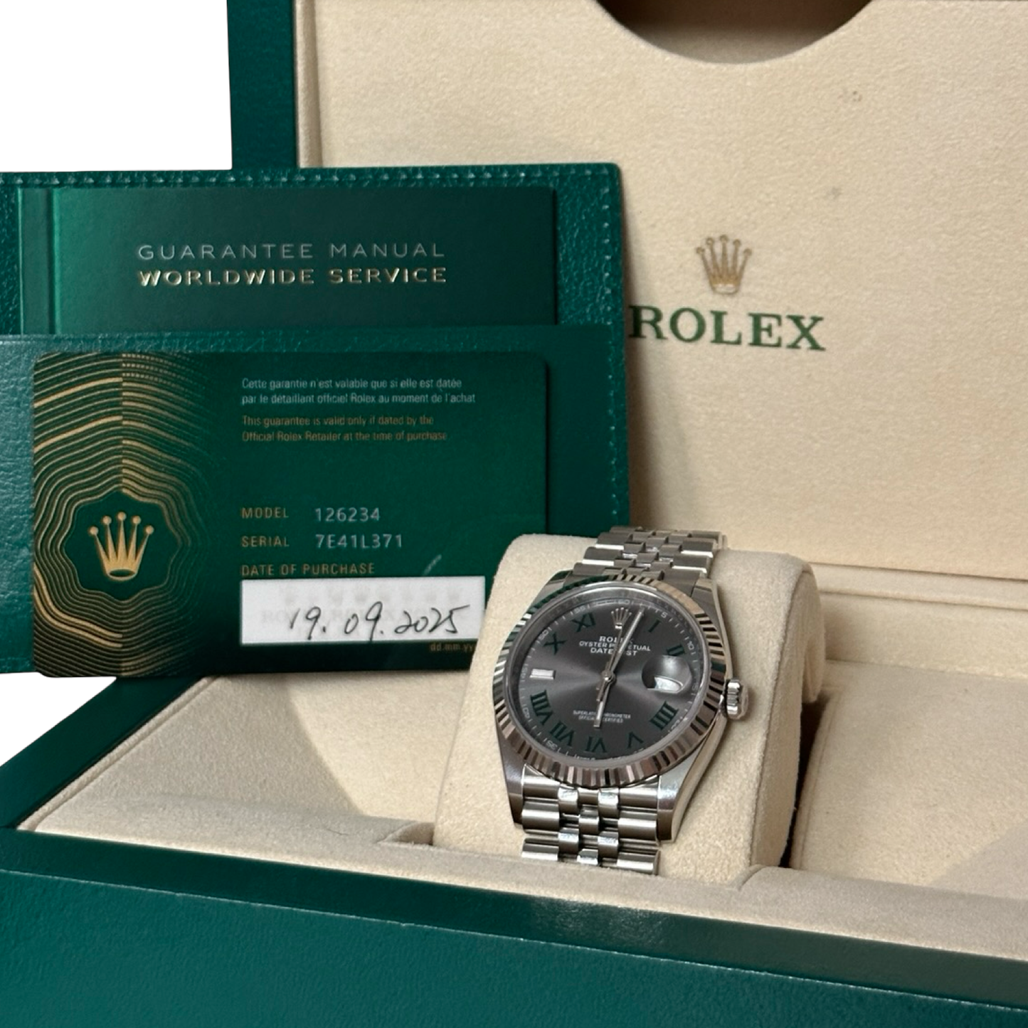 Rolex Stainless Steel 36mm Oyster Perpetual Wimbledon Datejust Watch