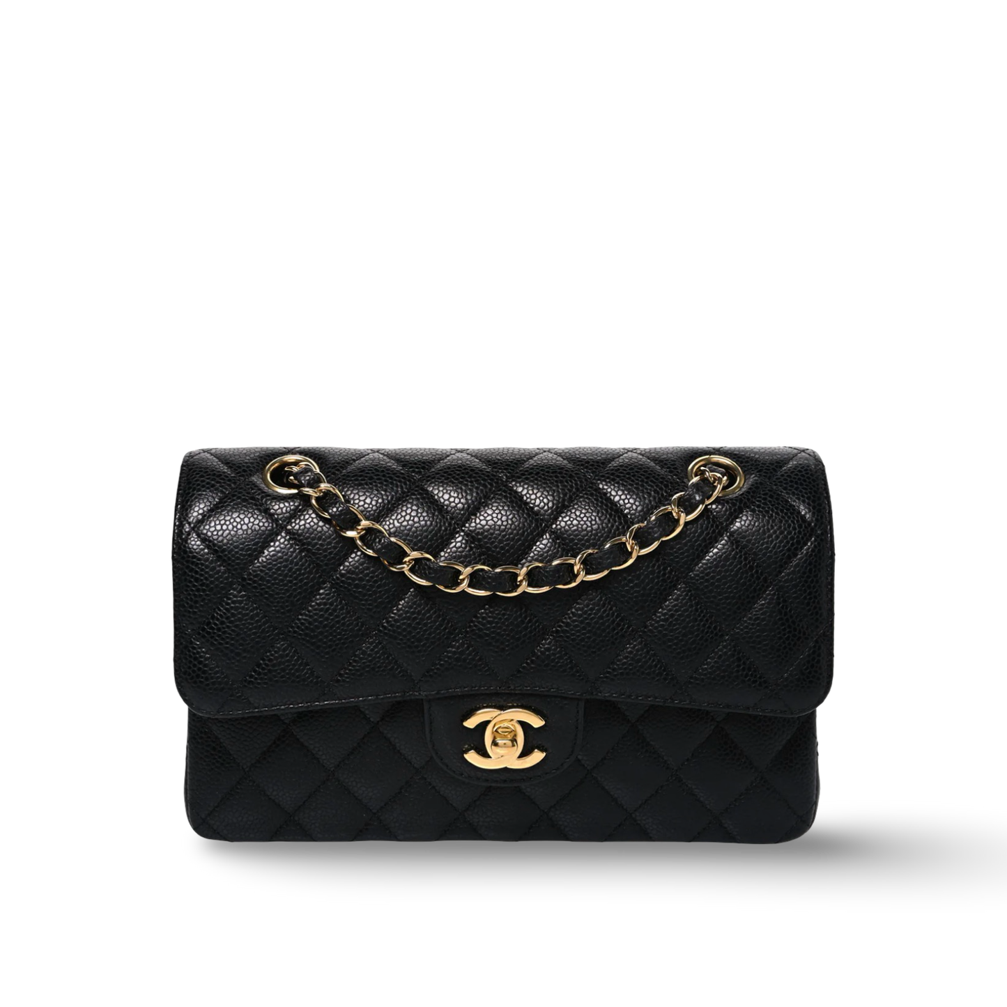 Chanel Quilted Caviar Medium Double Flap - GHW/ Black