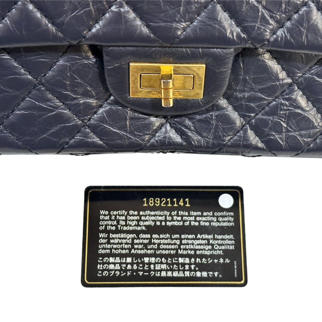 Chanel Quilted Aged Calfskin 226 Reissue 2.55 Flap Bag Navy