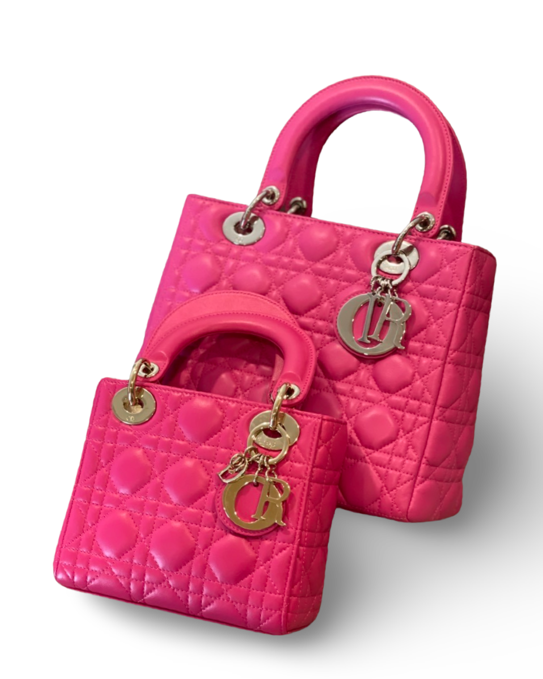 Dior Cannage Lambskin Medium Lady Barbie Pink Bag