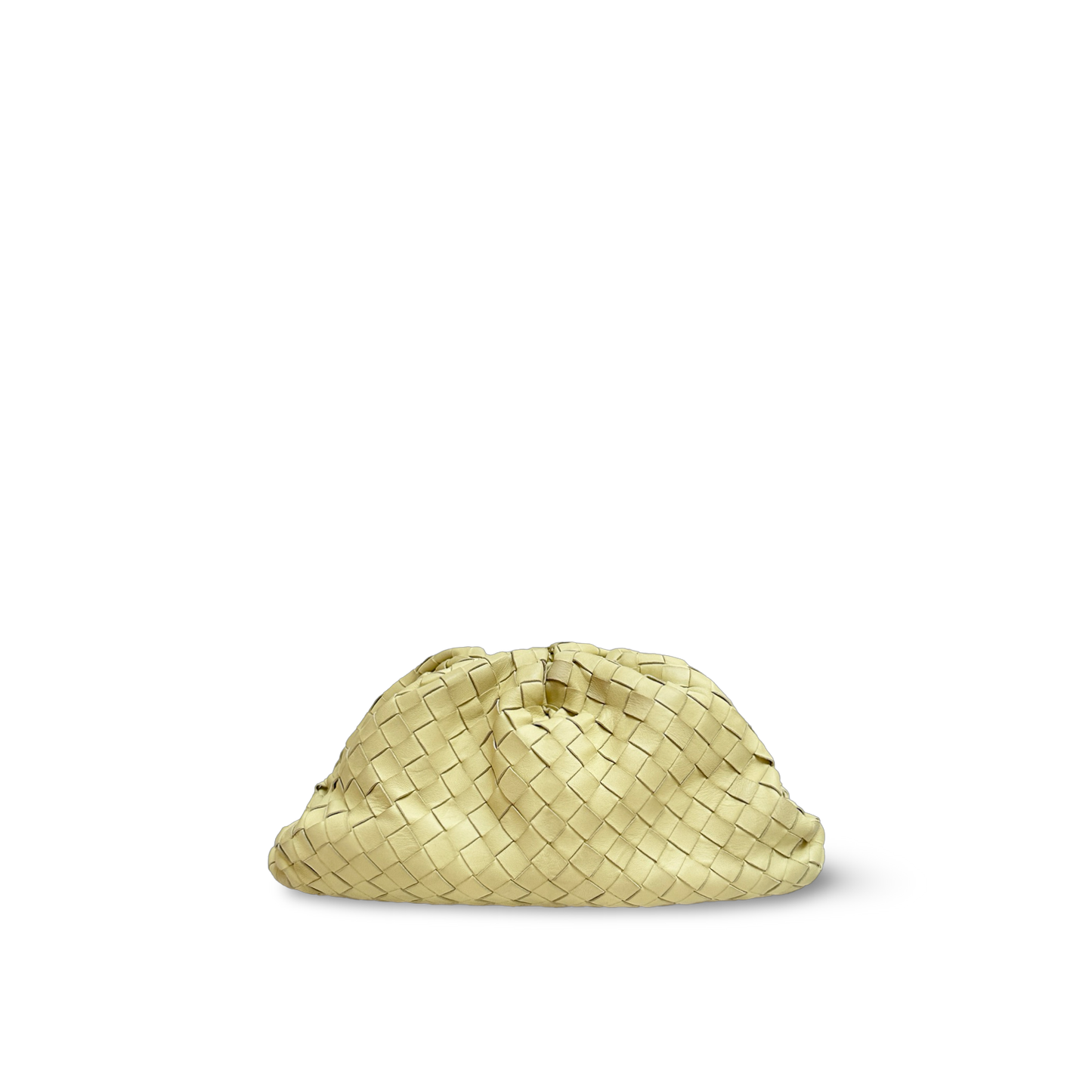Bottega Veneta Lambskin Intrecciato  Clutch - Light Yellow