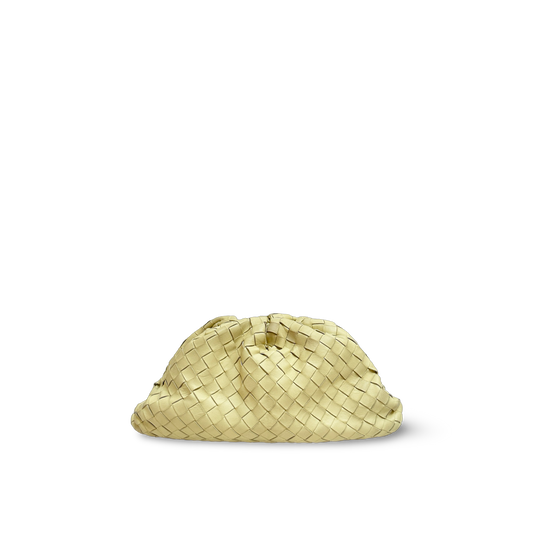Bottega Veneta Lambskin Intrecciato  Clutch - Light Yellow