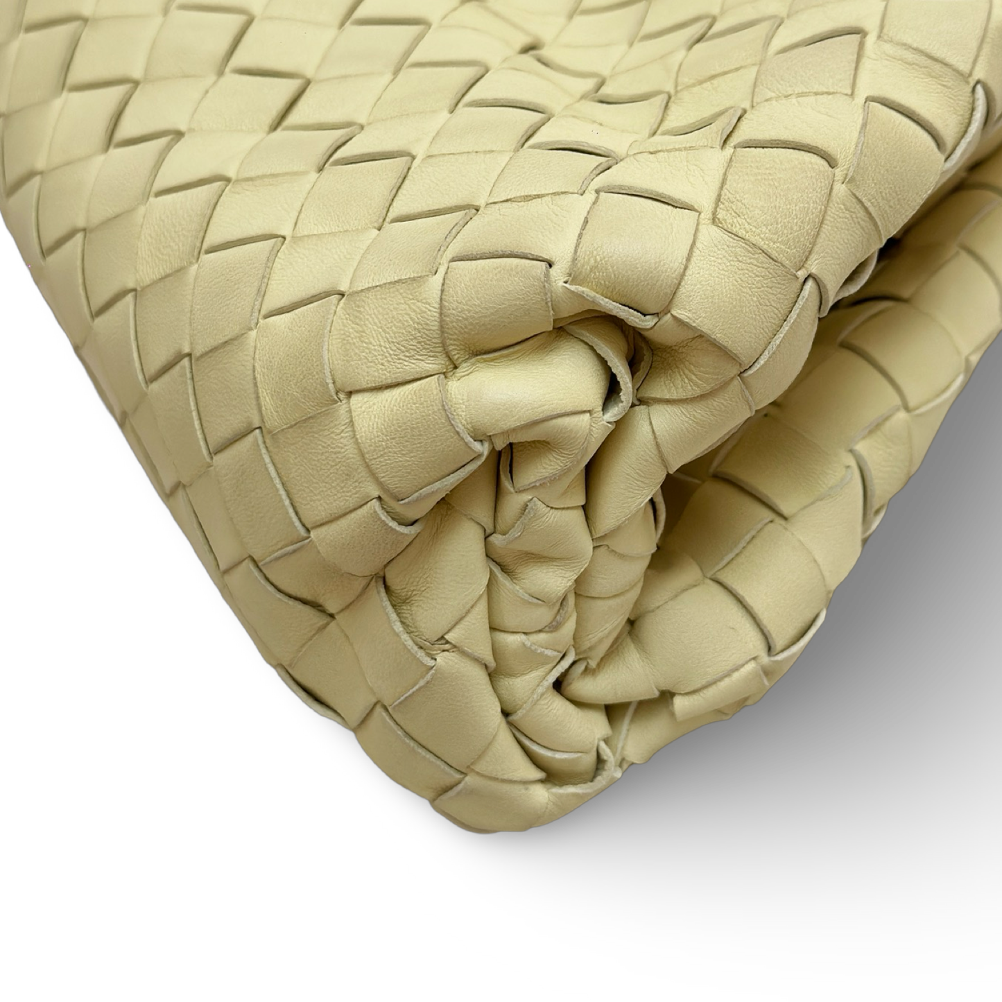 Bottega Veneta Lambskin Intrecciato  Clutch - Light Yellow