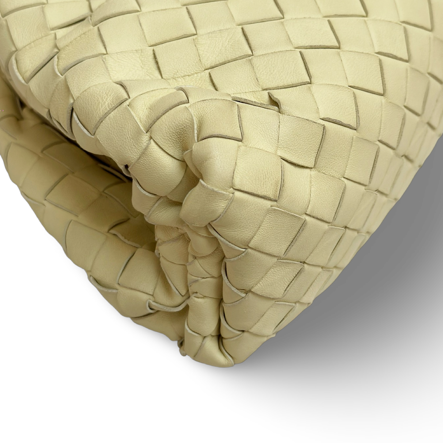 Bottega Veneta Lambskin Intrecciato  Clutch - Light Yellow