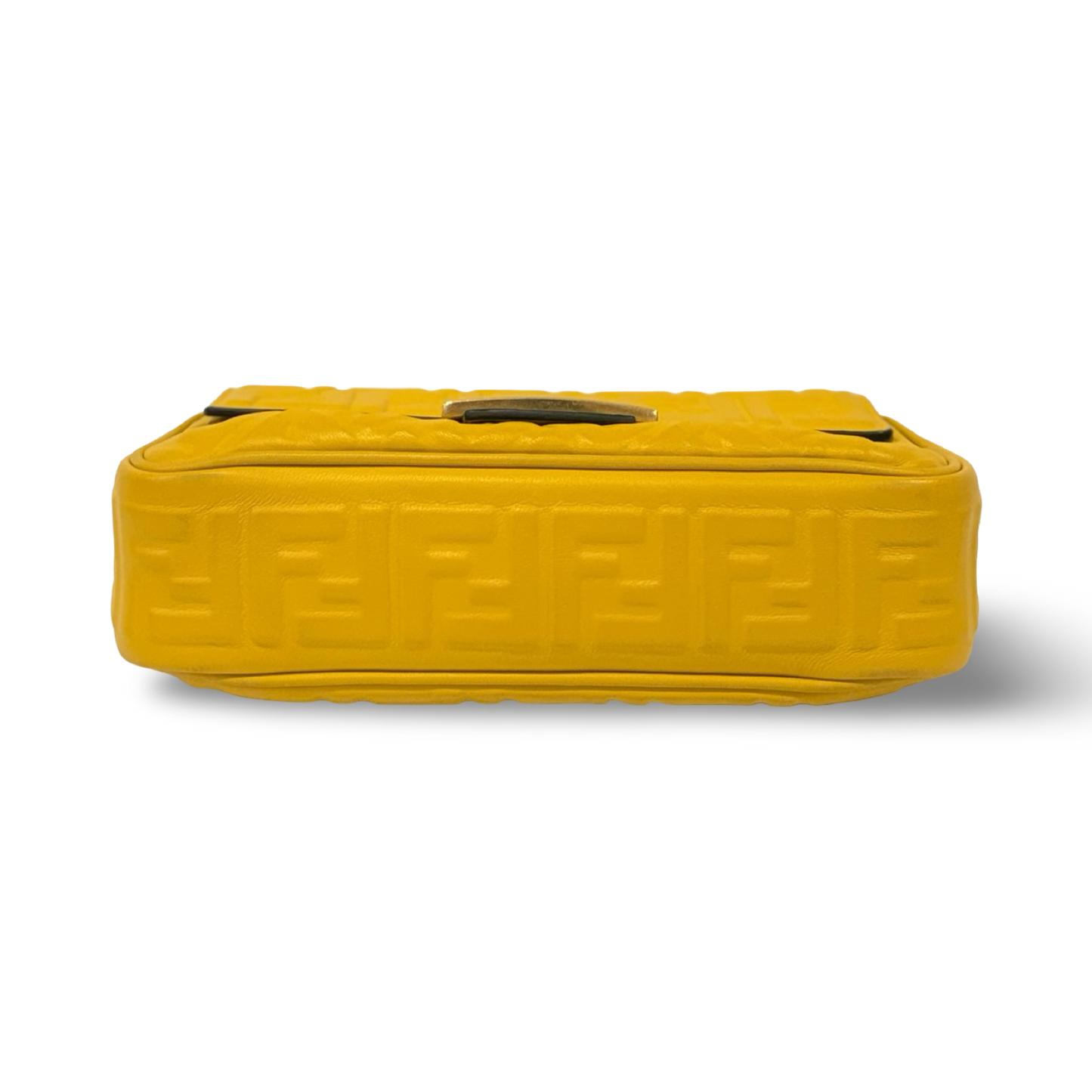 Fendi Small Zucca Embossed Baguette Bag - GHW / Yellow