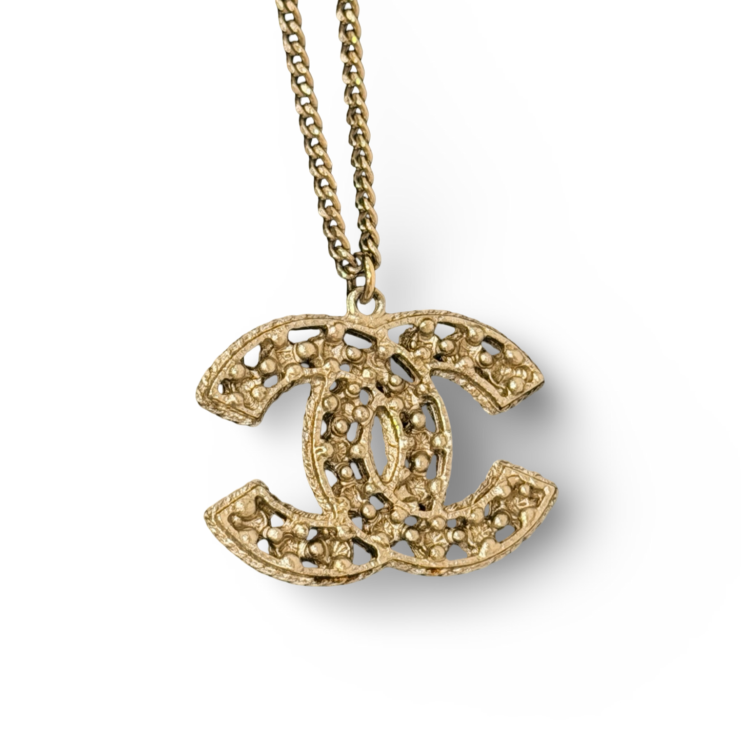 Chanel CC Pearl Logo Necklace - GHW / Pearl