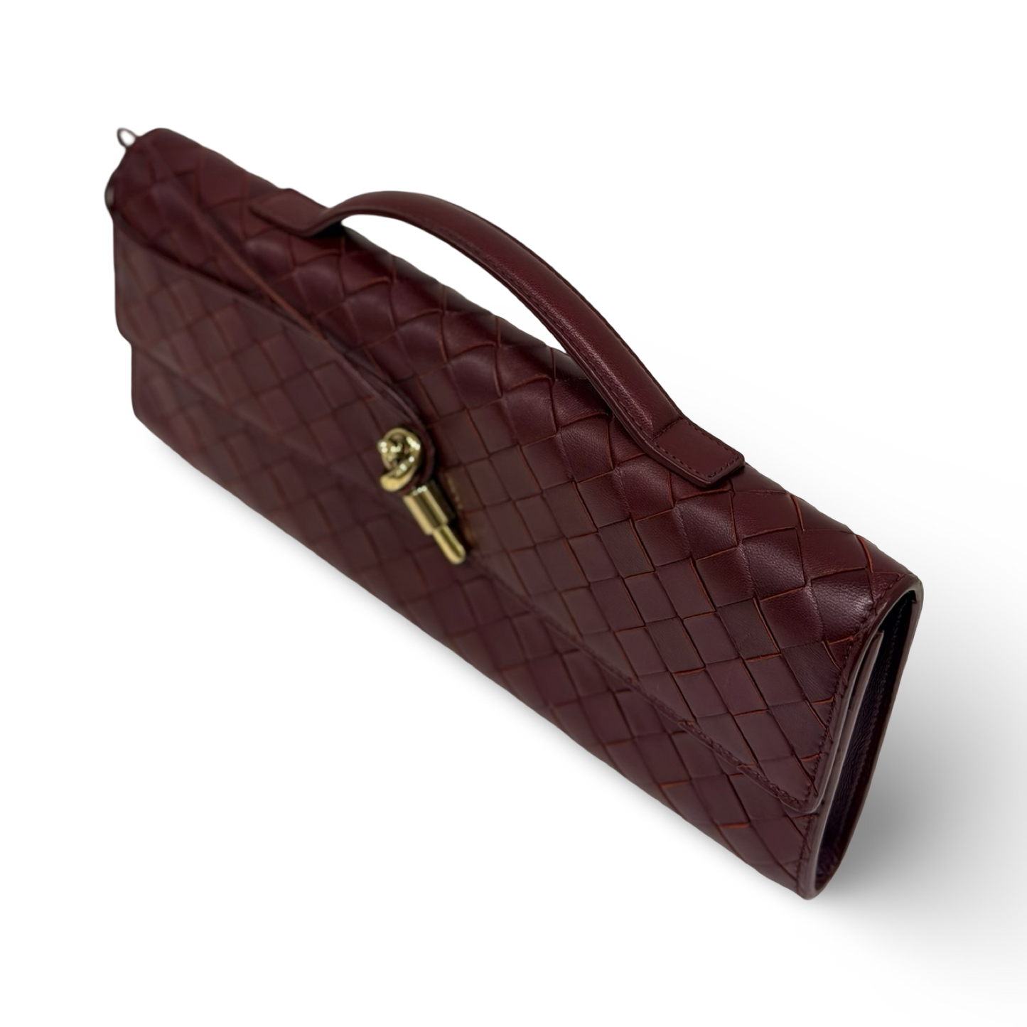 Bottega Veneta Andiamo Clutch - GHW / Burgundy