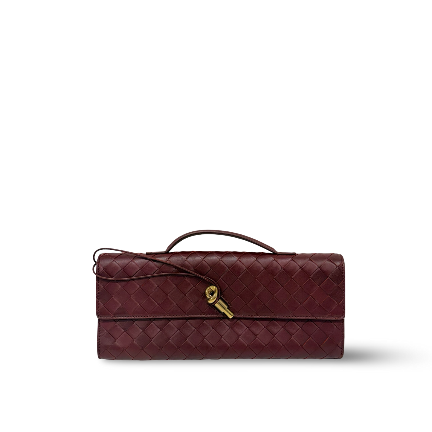 Bottega Veneta Andiamo Clutch - GHW / Burgundy