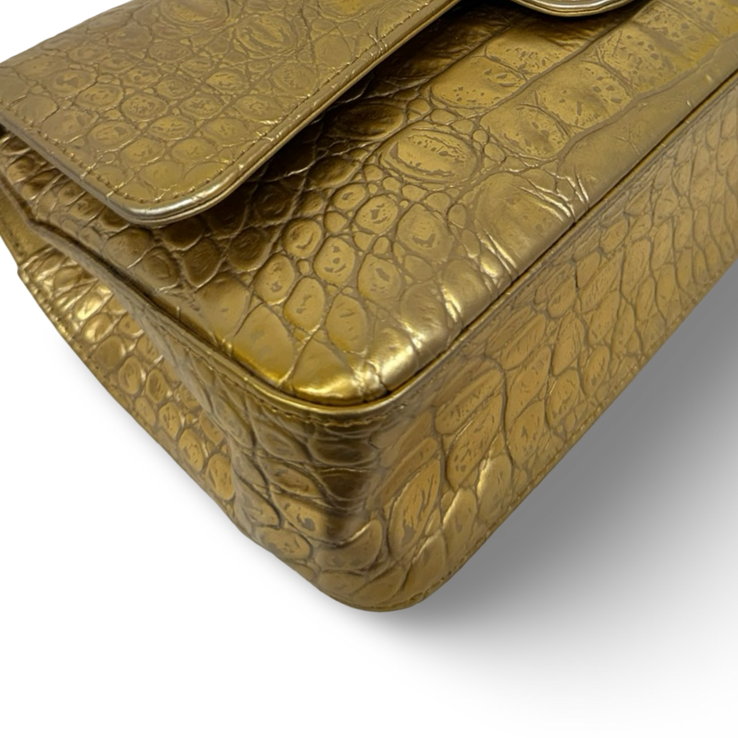 Chanel Crocodile Embossed Double Flap Bag - GHW / Gold