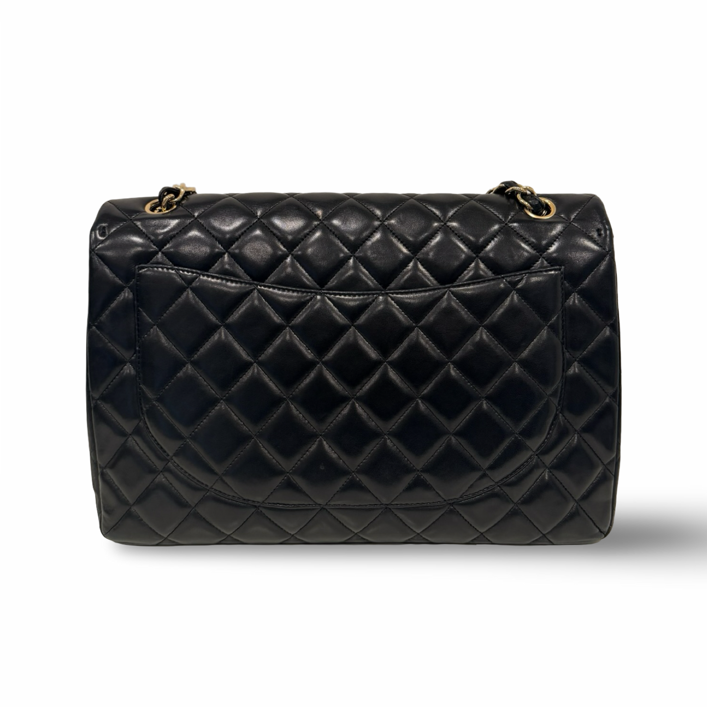Chanel Quileted Lambskin Maxi Single Flap - GHW / Black