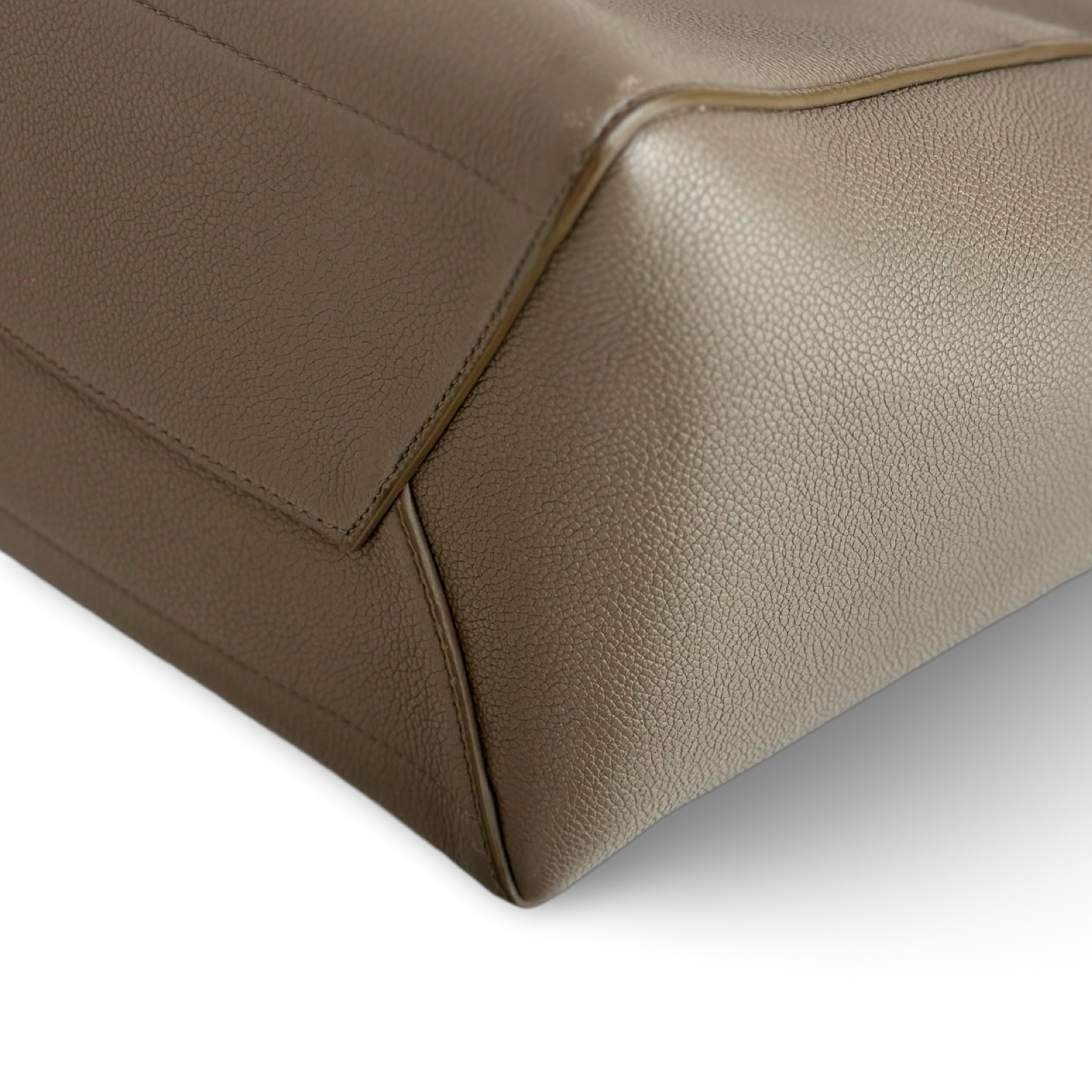 Celine Leather Medium Seau Sangle - Gray