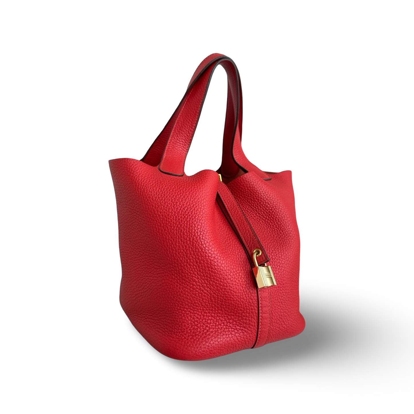 Hermes Togo Picotin 22 - Gold / Red