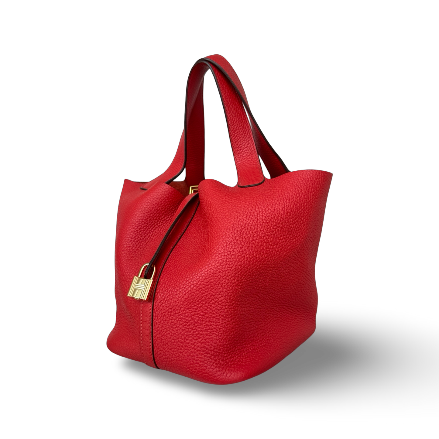 Hermes Togo Picotin 22 - Gold / Red