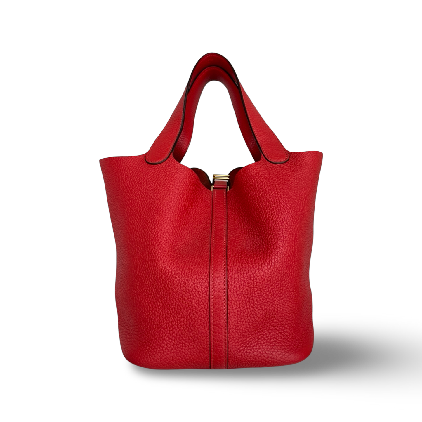 Hermes Togo Picotin 22 - Gold / Red