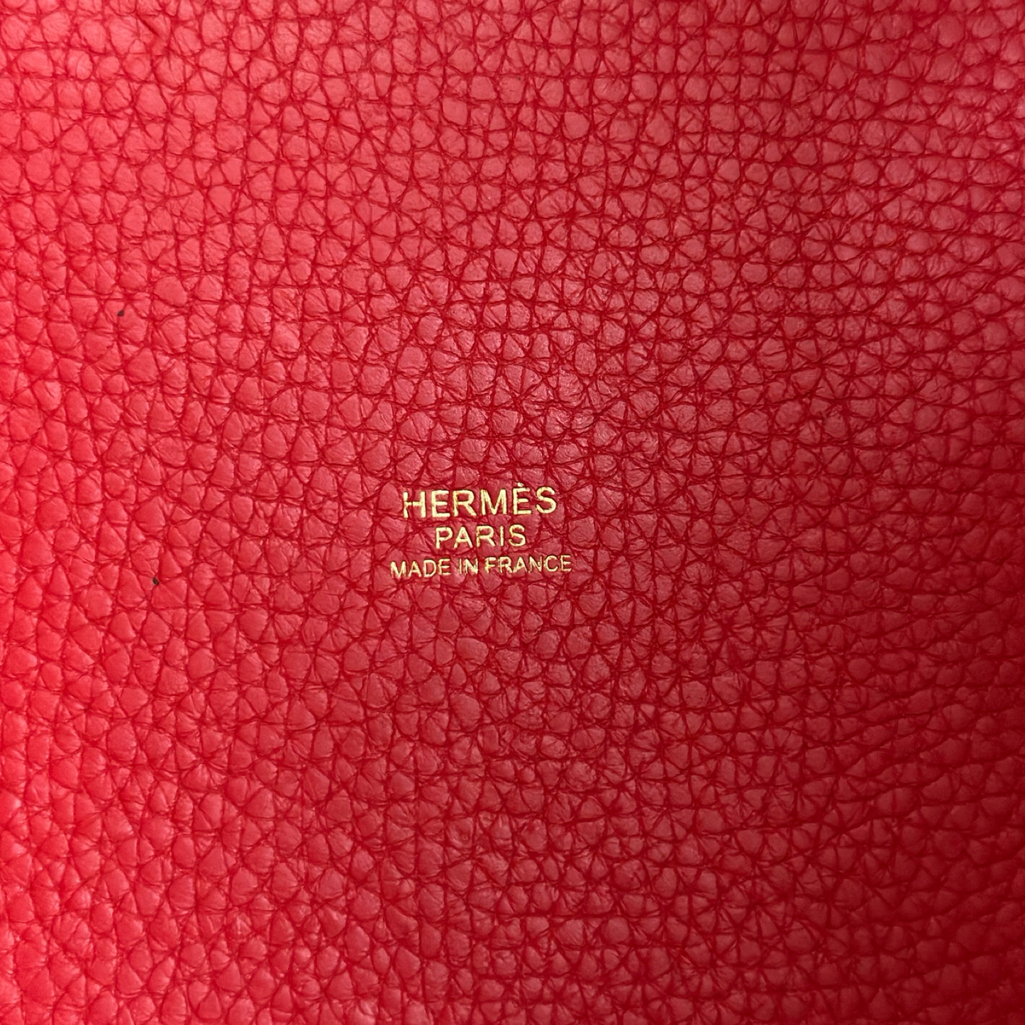 Hermes Togo Picotin 22 - Gold / Red