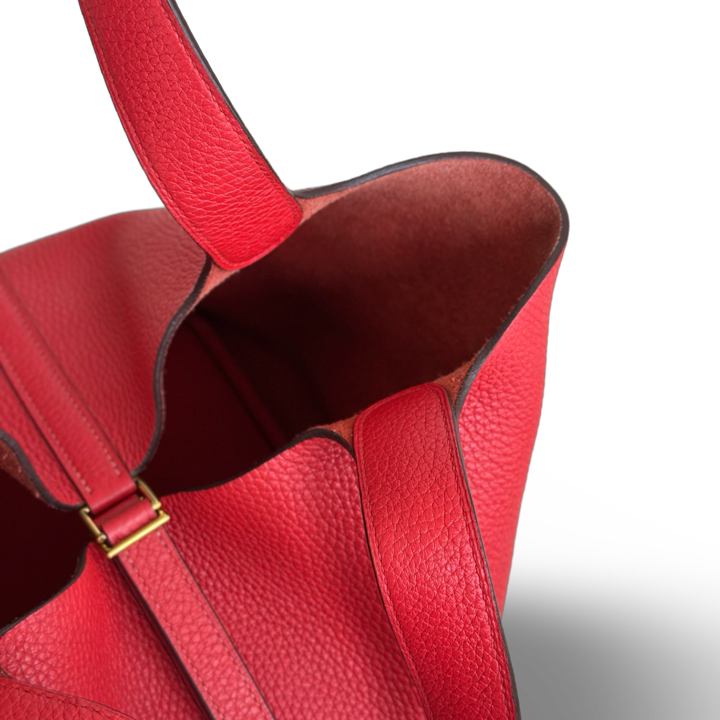 Hermes Togo Picotin 22 - Gold / Red