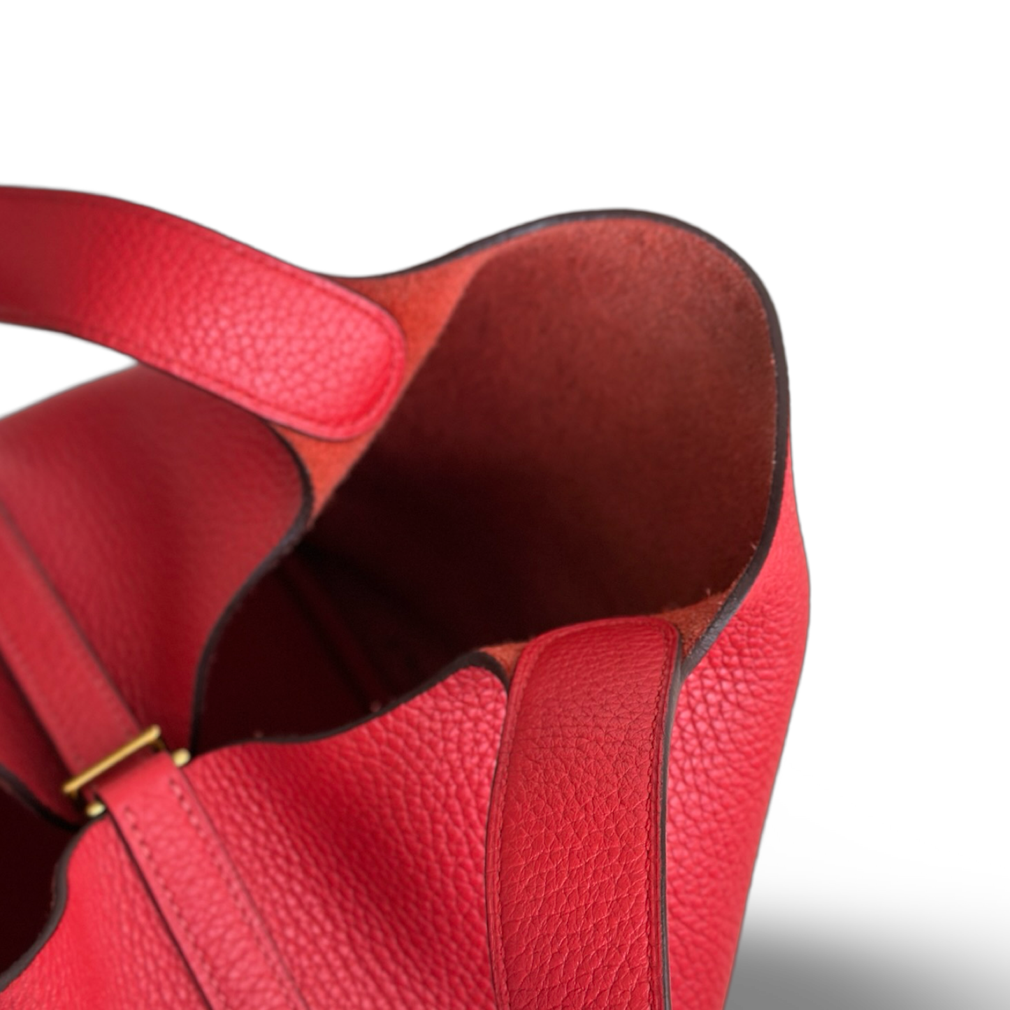 Hermes Togo Picotin 22 - Gold / Red