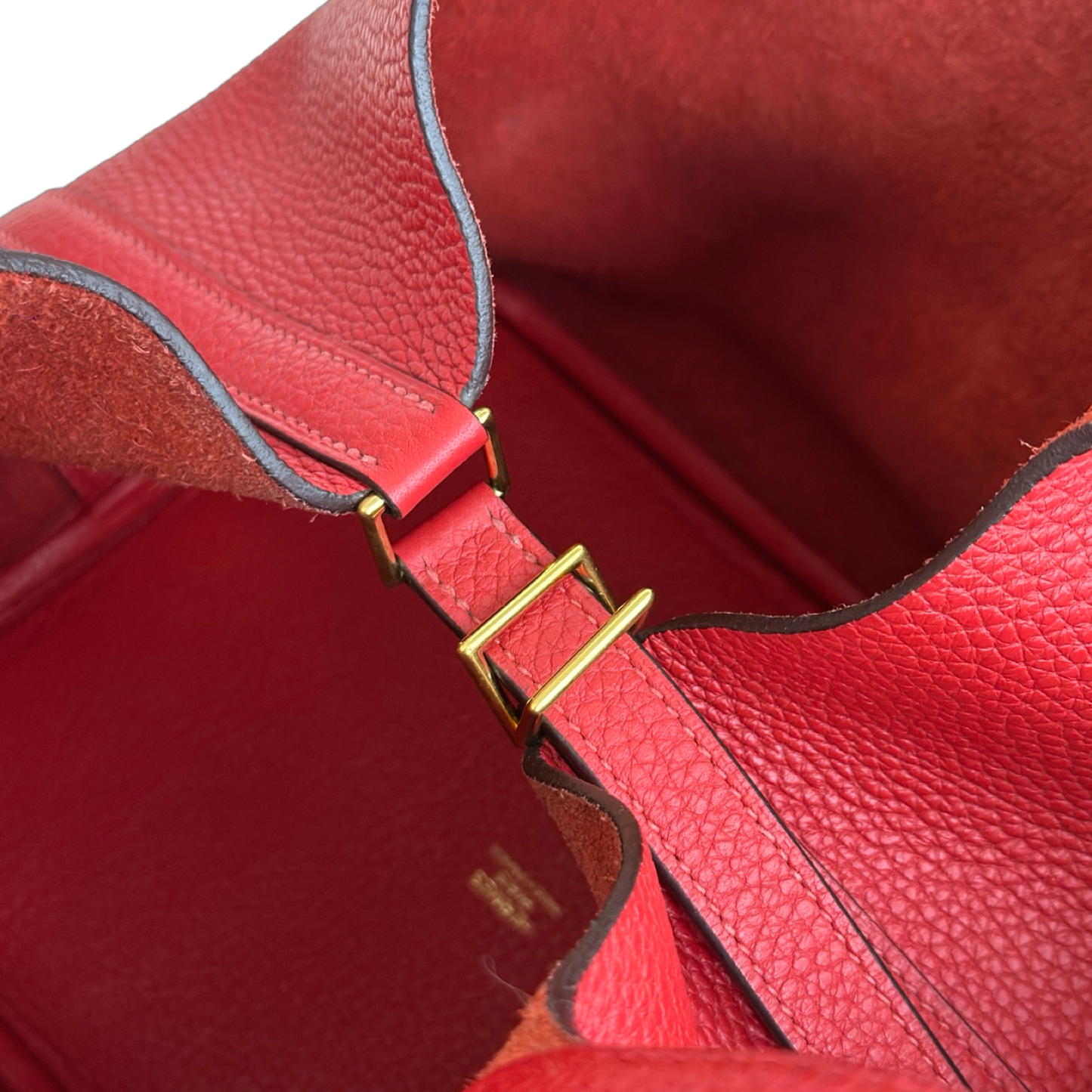 Hermes Togo Picotin 22 - Gold / Red