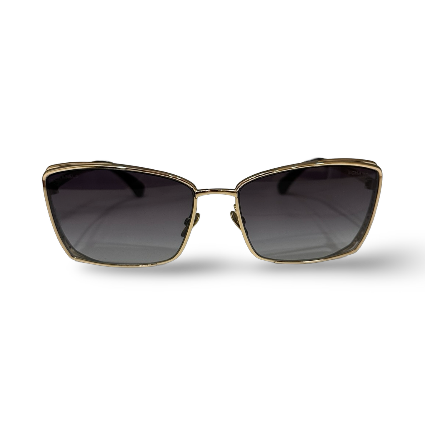 Chanel Metal Logo Square Sunglasses - Gold