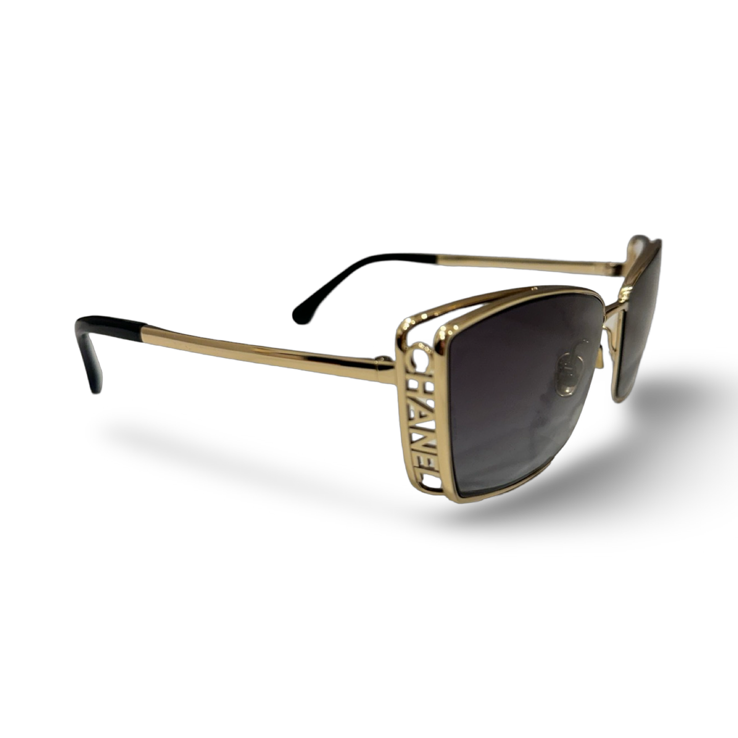 Chanel Metal Logo Square Sunglasses - Gold
