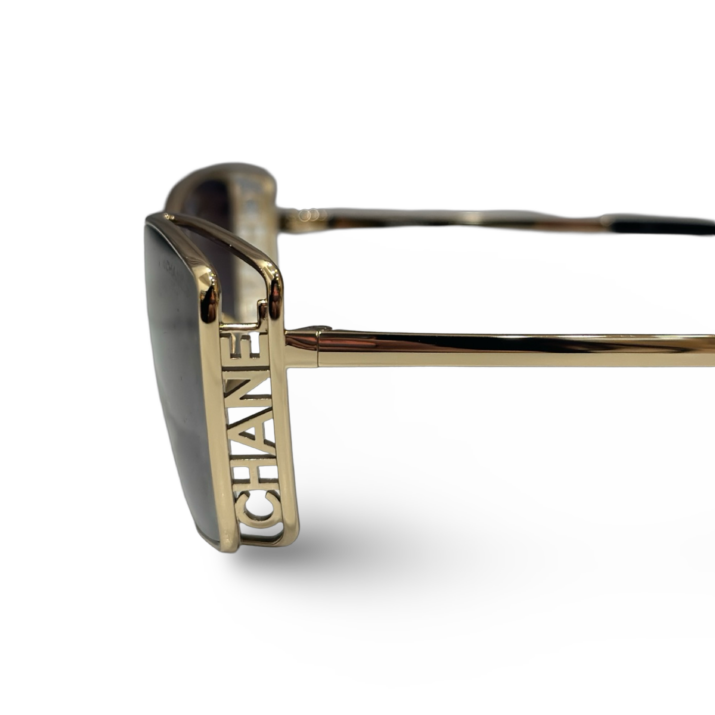 Chanel Metal Logo Square Sunglasses - Gold