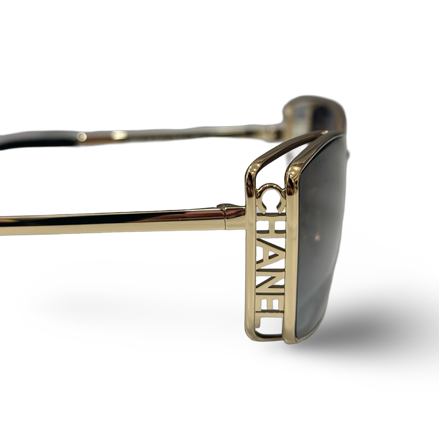 Chanel Metal Logo Square Sunglasses - Gold