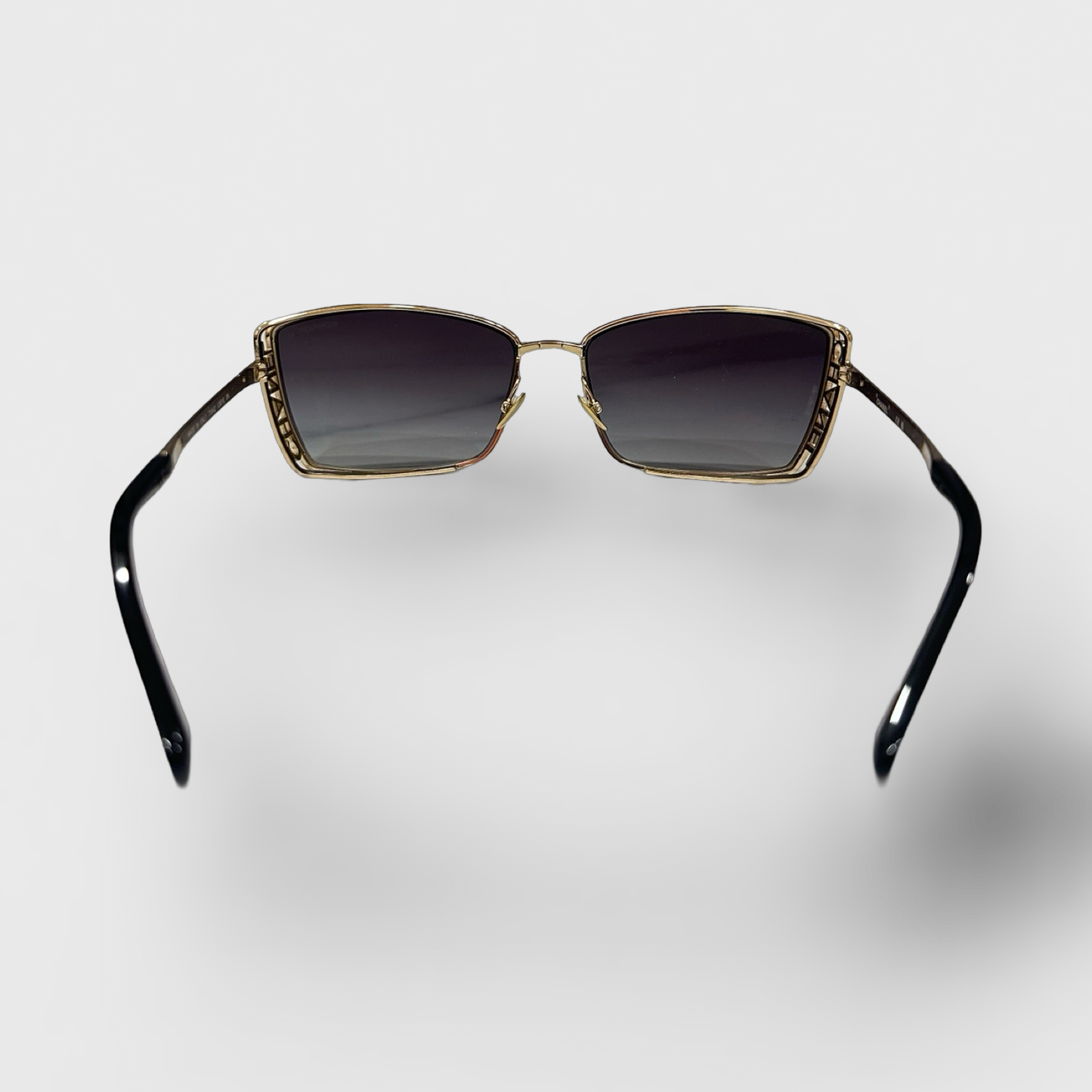 Chanel Metal Logo Square Sunglasses - Gold