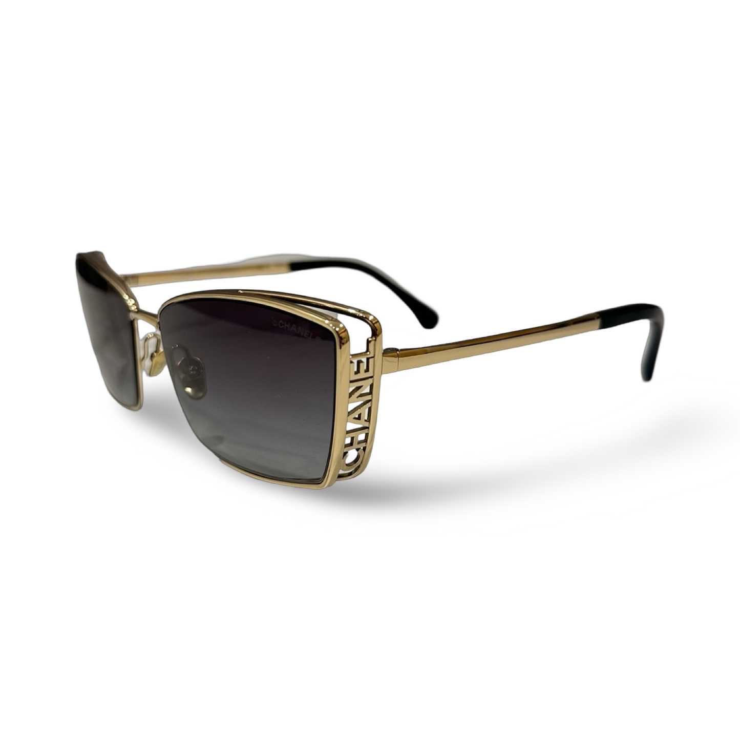 Chanel Metal Logo Square Sunglasses - Gold