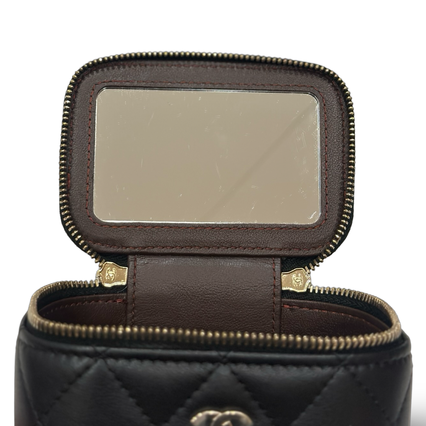 Chanel Quilted Lambskin Vanity Case Box Bag - GHW / Black