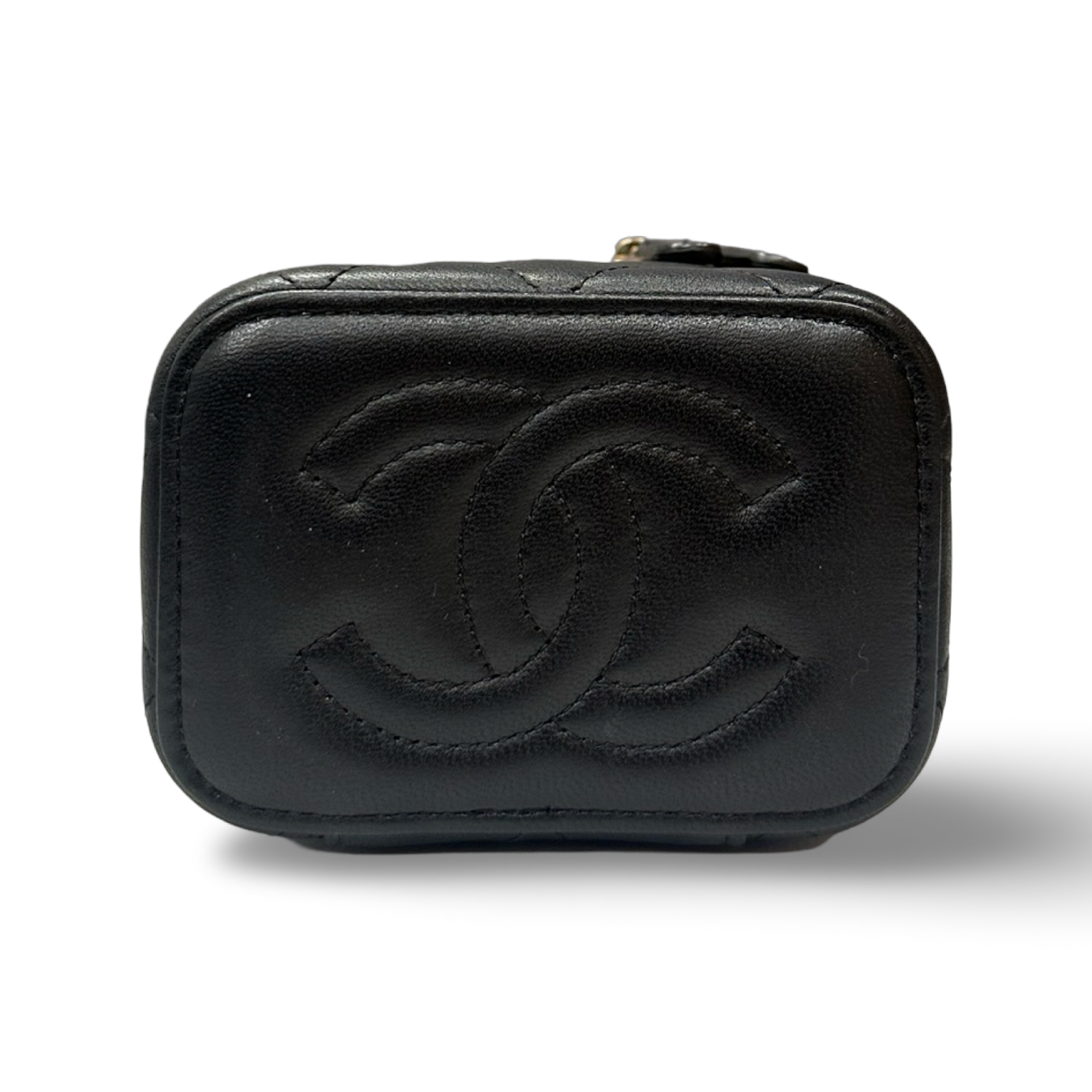 Chanel Quilted Lambskin Vanity Case Box Bag - GHW / Black