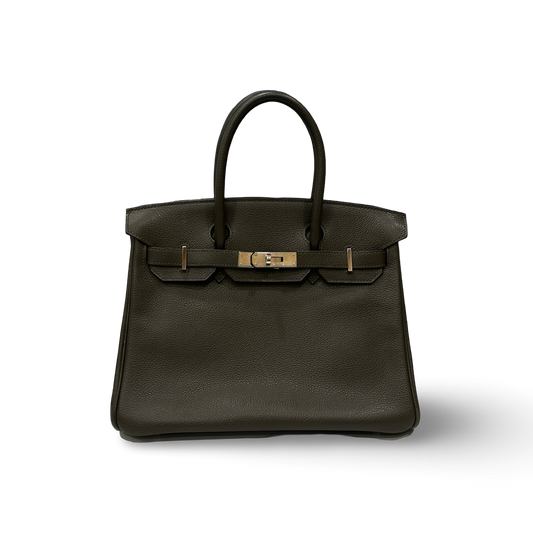 Hermes Togo Birkin 30 - Silver / Vert De Gris (O 15)