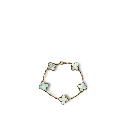 Van Cleef & Arpels Vintage 5 Motifs Alhambra bracelet - 18K / Pearl