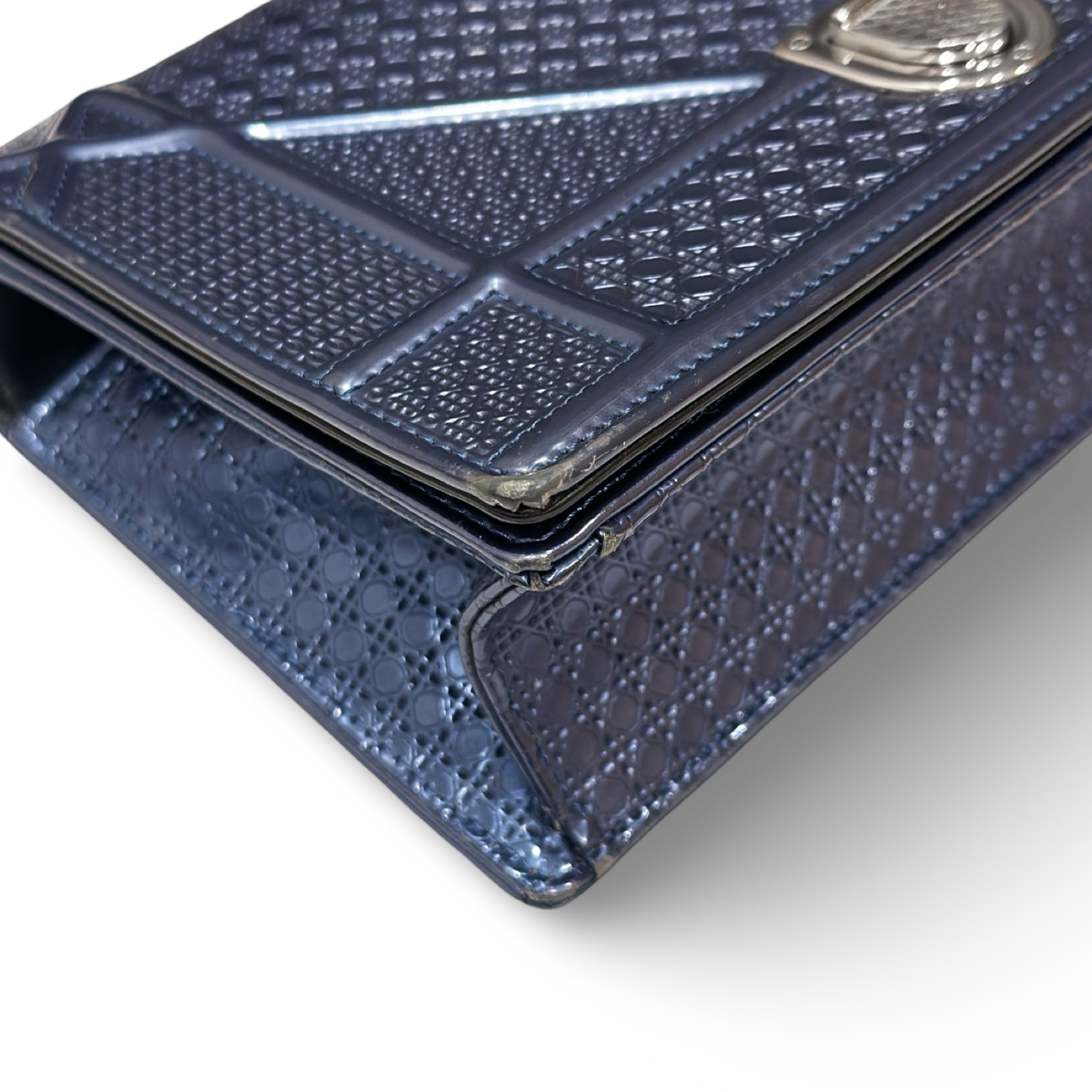 Dior Metallic Cannage Small Diorama Flap Bag - Blue