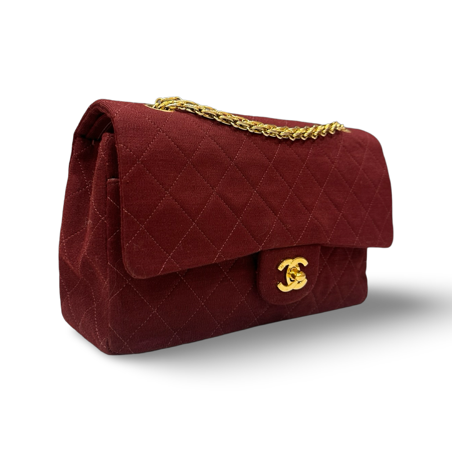 Chanel Quilted Suede Double Flap Bag - GHW / Burgundy