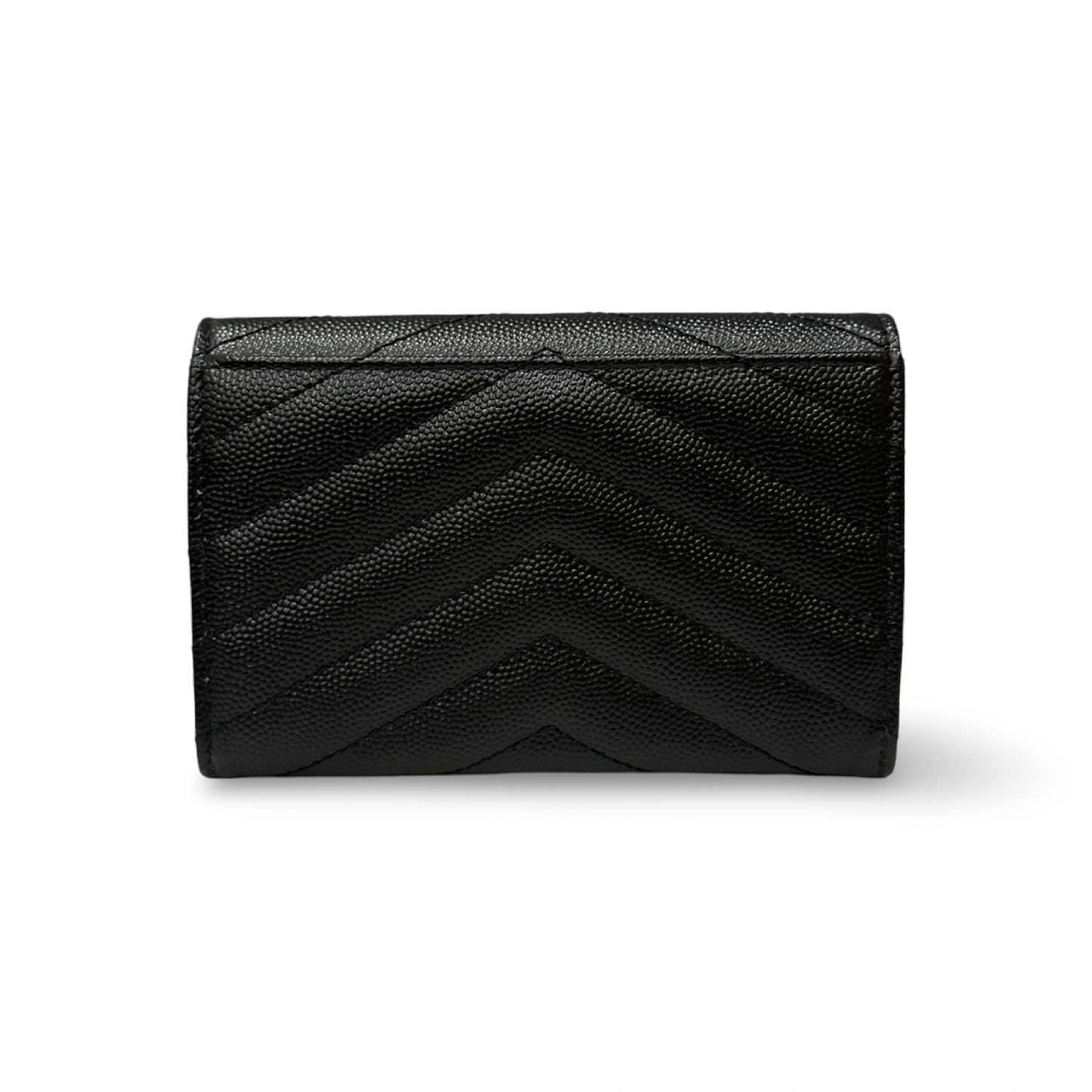Saint Laurent Caviar Monogram Small Wallet - Black