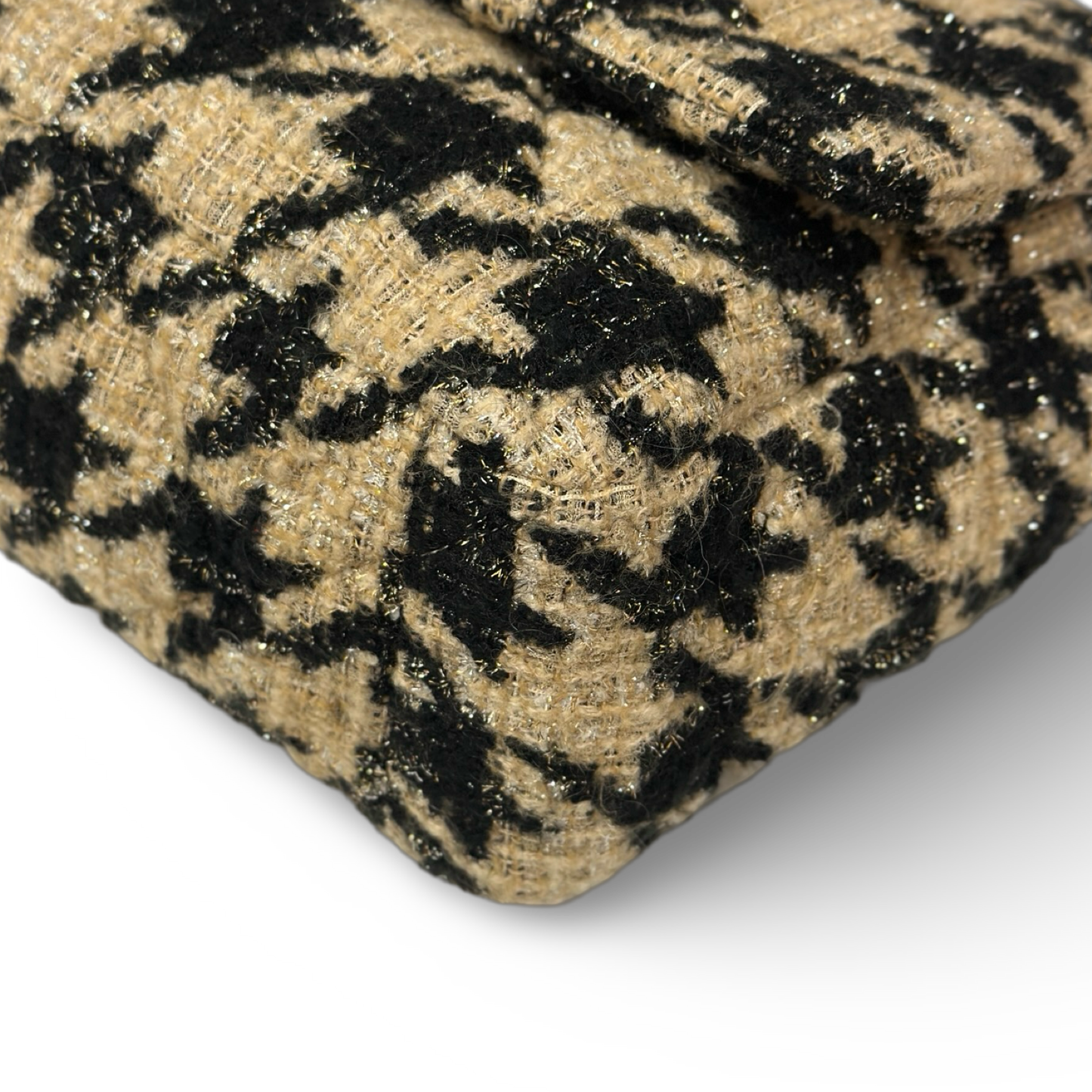 Chanel Tweed Maxi  19 Flap Bag - GHW / Beige Black