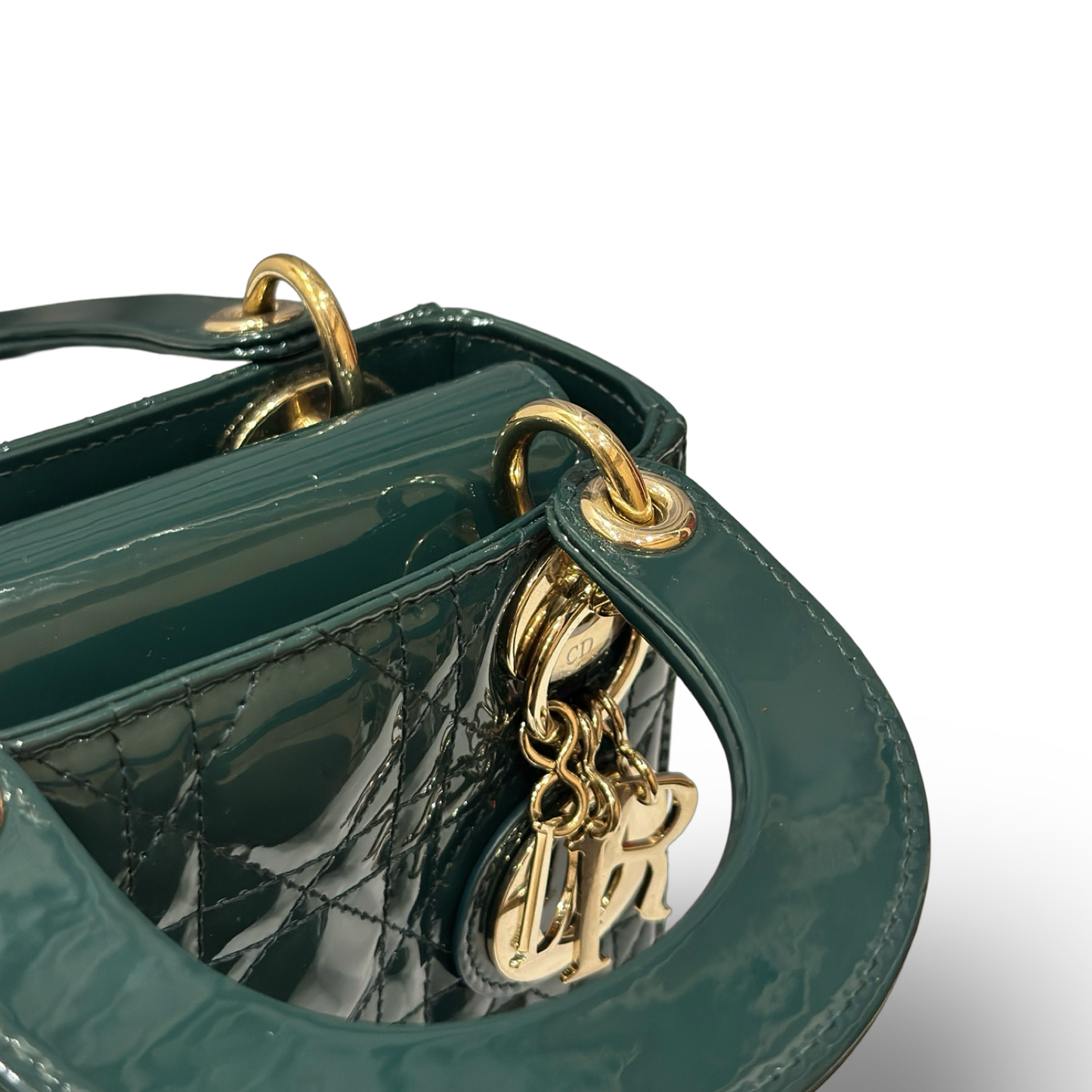 Dior Classic Patent Mini Lady Bag - GHW / Green