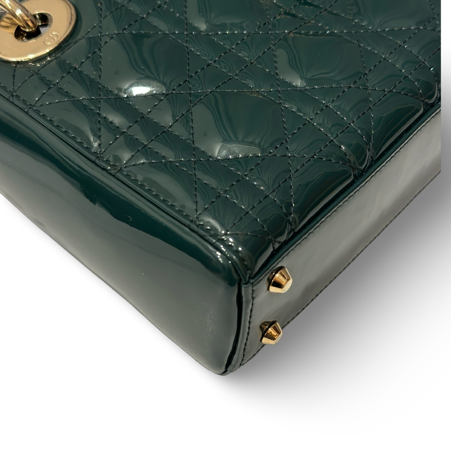 Dior Classic Patent Mini Lady Bag - GHW / Green