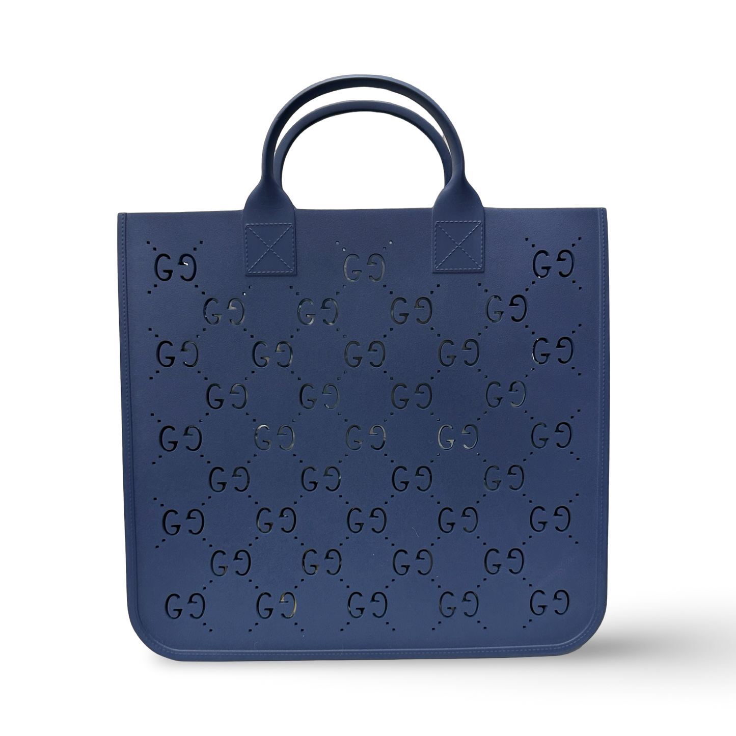 Gucci Kids' Monogram Top-Handle Rubber Tote Bag - Blue