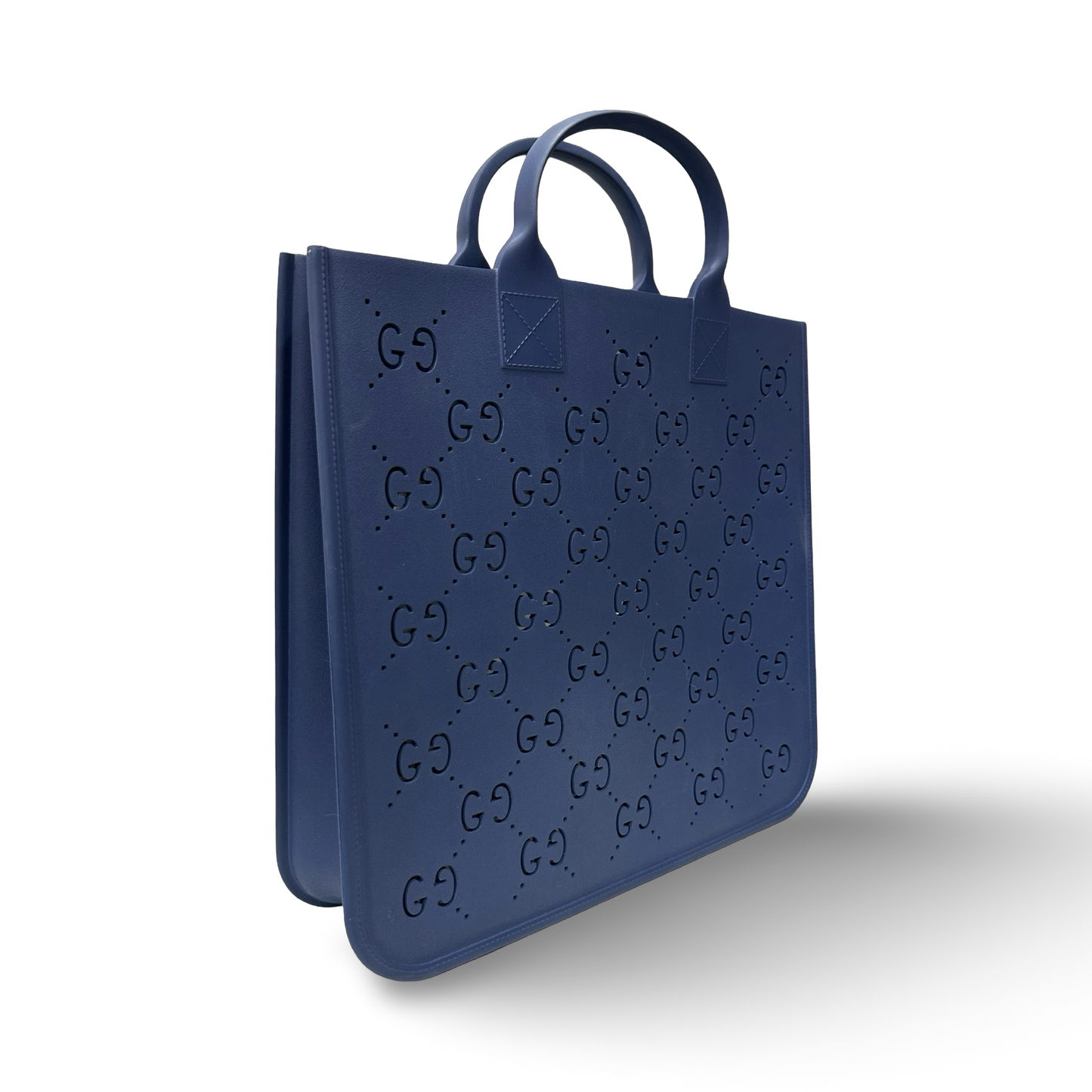 Gucci Kids' Monogram Top-Handle Rubber Tote Bag - Blue