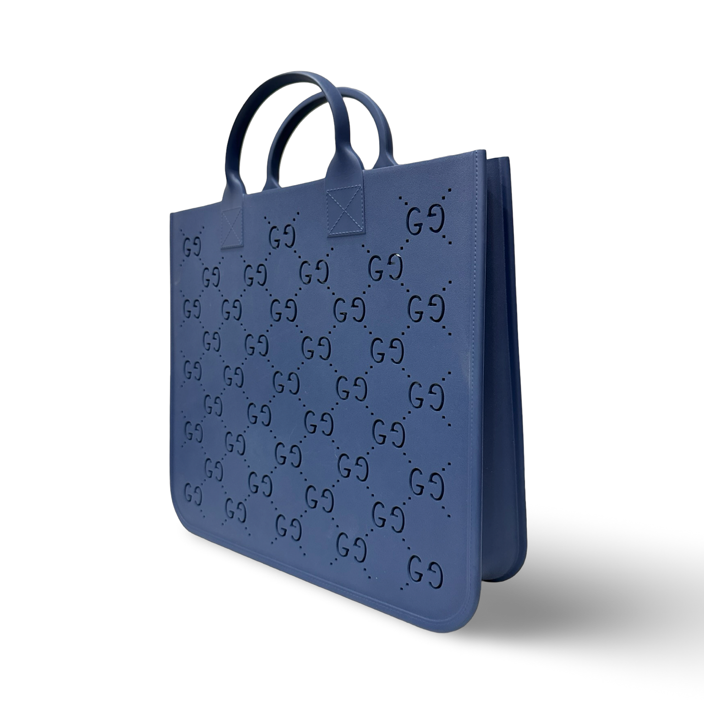 Gucci Kids' Monogram Top-Handle Rubber Tote Bag - Blue