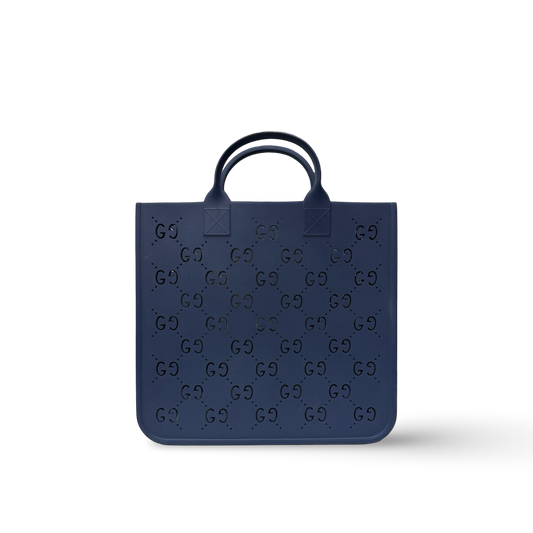 Gucci Kids' Monogram Top-Handle Rubber Tote Bag - Blue