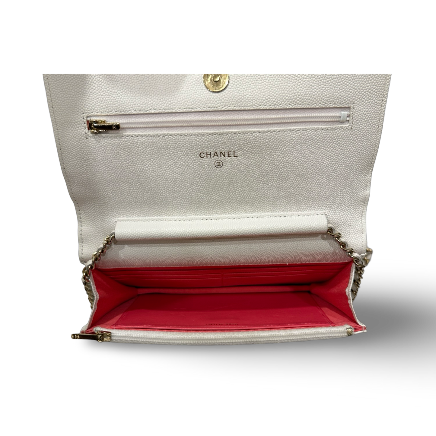 Chanel Quilted Caviar WOC - GHW / White