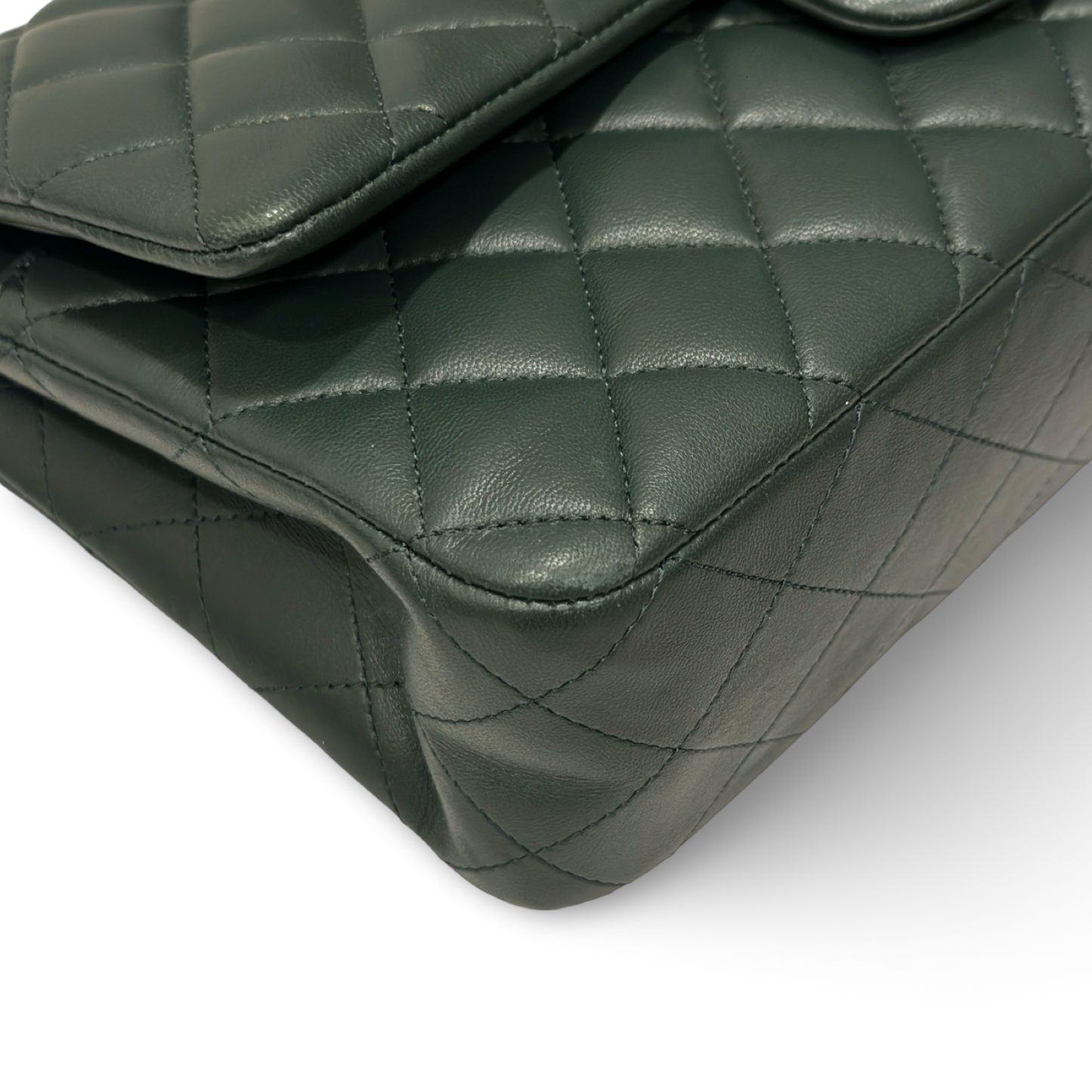 Chanel Quilted Lambskin Medium Double Flap - SHW / Green